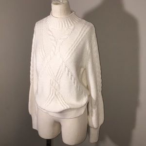 Banana Republic Mock Neck Cable Merino Sweater NWT